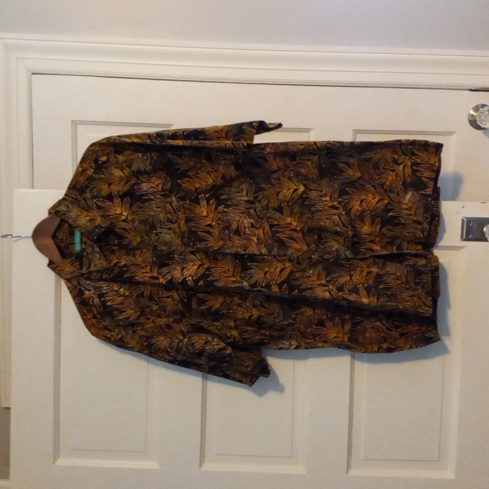 Vintage ARTISIAN OUTFITTERS Mens leaf print short sleeve shirt size XLT